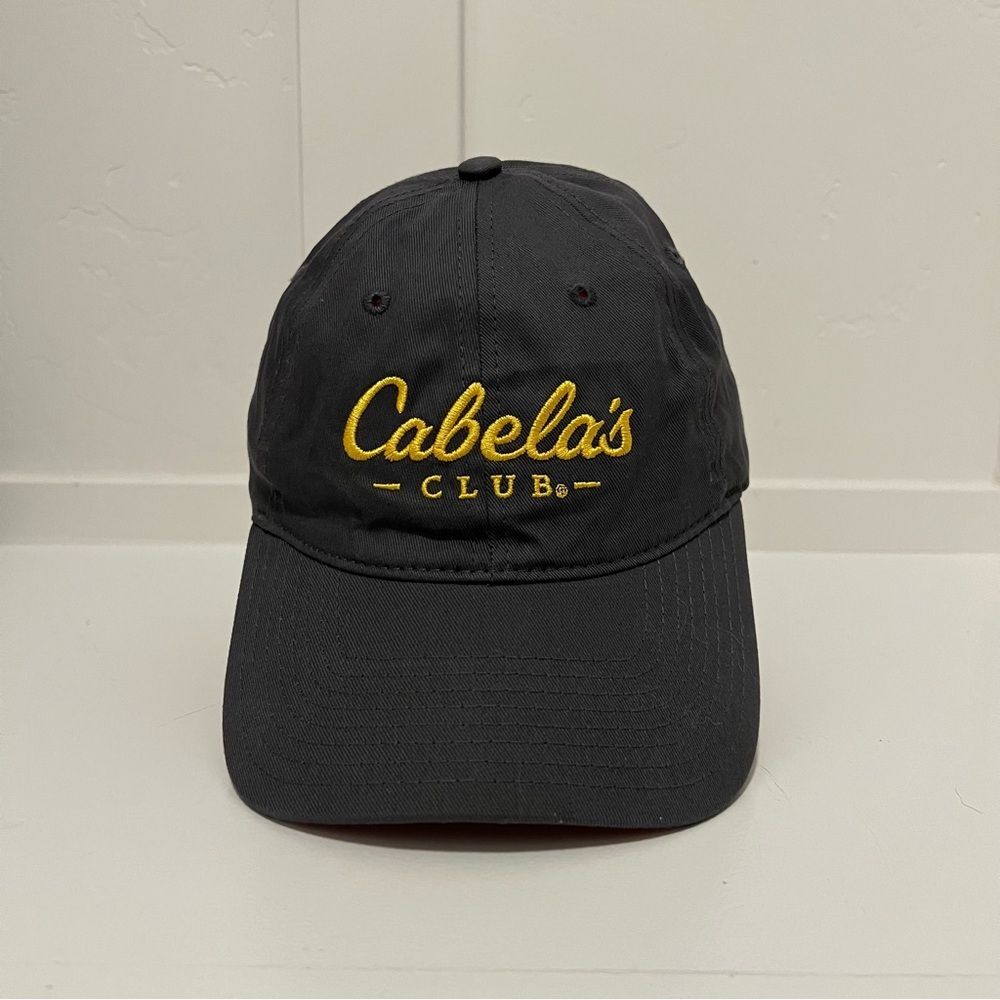 Cabela’s Club Gray Unstructured Hat NWOT Strapback Embroidered Logo OSFM